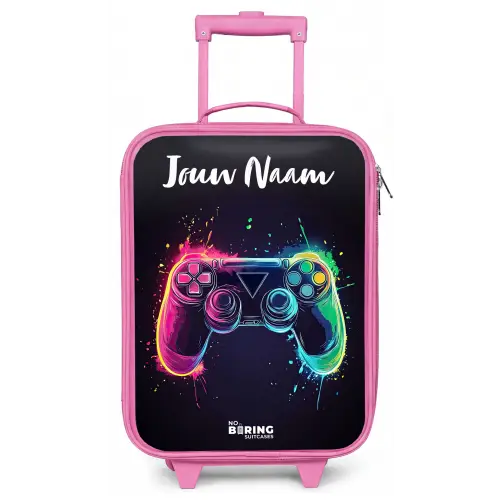 Neon - Controller - Verfspatten - Game Kinderkoffer - Roze klein -zz3dotto