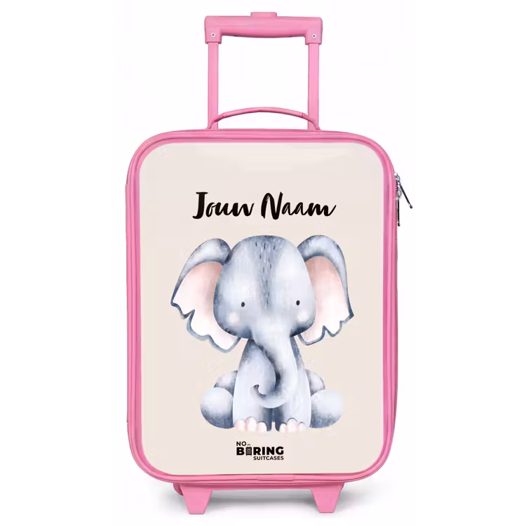 Oane Olifant Kinderkoffer - Roze klein -zz3dotto