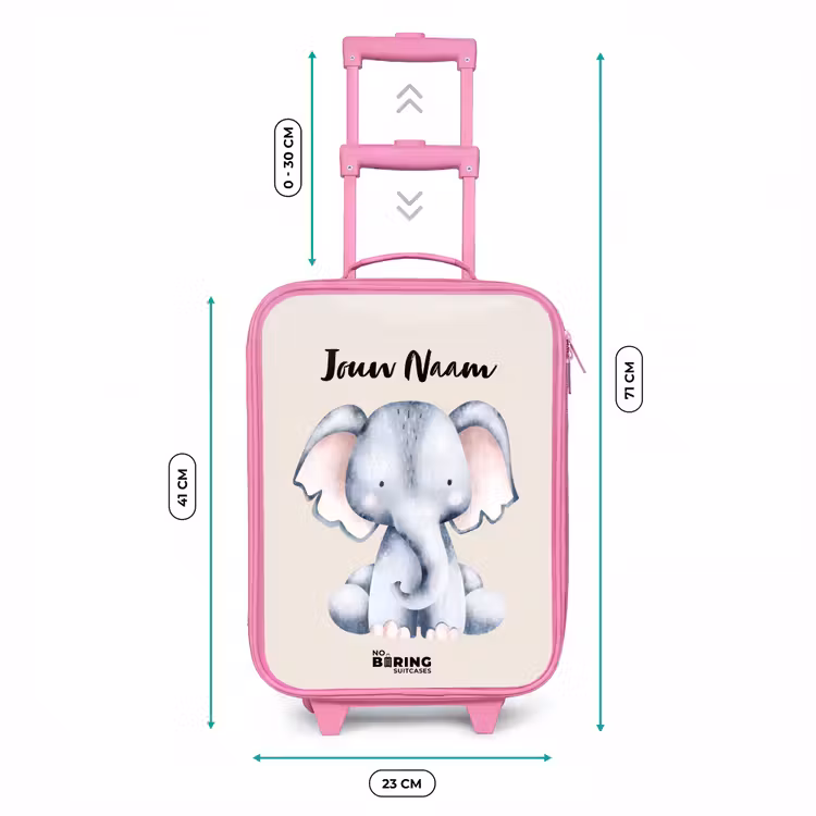 Oane Olifant Kinderkoffer - Roze klein -productfoto_formaten
