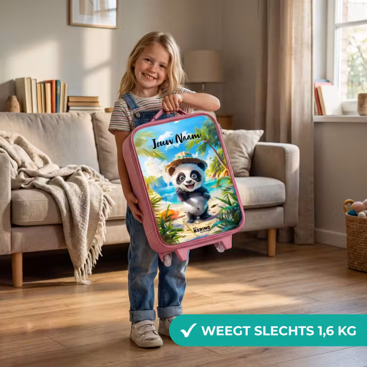Pablo panda Kinderkoffer - Roze klein -sfeer2_NL