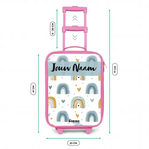 Patroon - Regenboog - Hartjes Kinderkoffer - Roze klein -productfoto_formaten