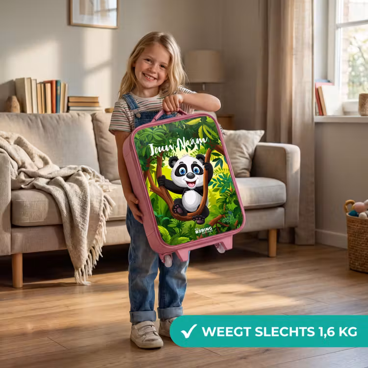 Pedro panda Kinderkoffer - Roze klein -sfeer2_NL