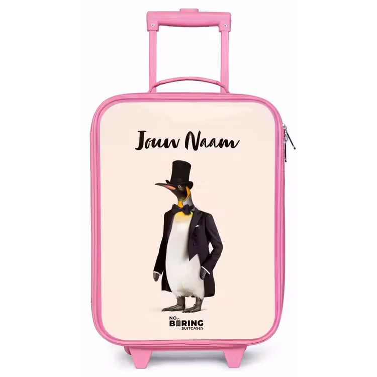 Pinguin in Pak Kinderkoffer - Roze klein -zz3dotto
