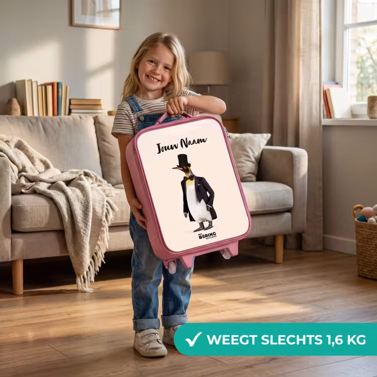 Pinguin in Pak Kinderkoffer - Roze klein -sfeer2_NL