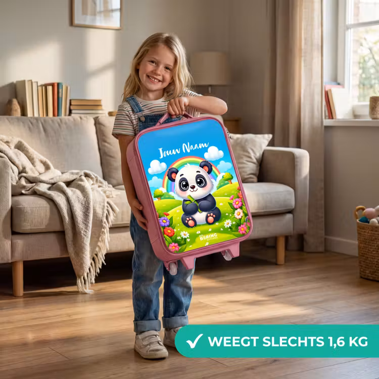 Pukkie Panda Kinderkoffer - Roze klein -sfeer2_NL
