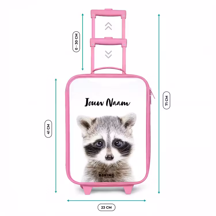 Rachid Racoon Kinderkoffer - Roze klein -productfoto_formaten