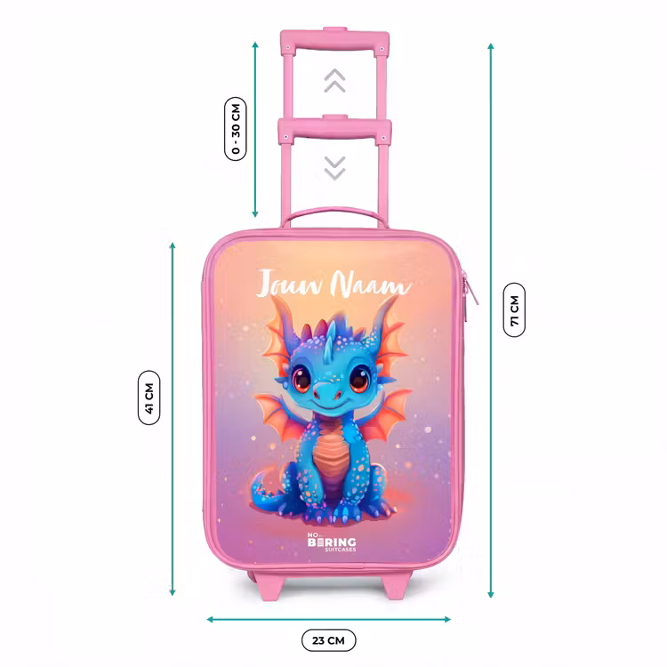 Schattige baby draak Kinderkoffer - Roze klein -productfoto_formaten
