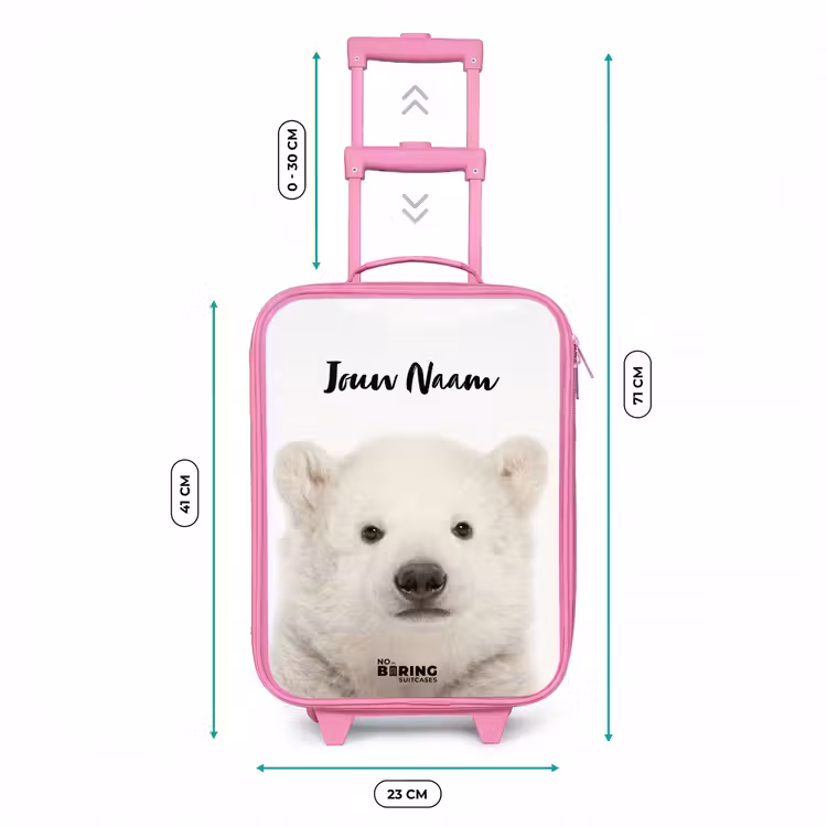 Schattige Ijsbeer Kinderkoffer - Roze klein -productfoto_formaten