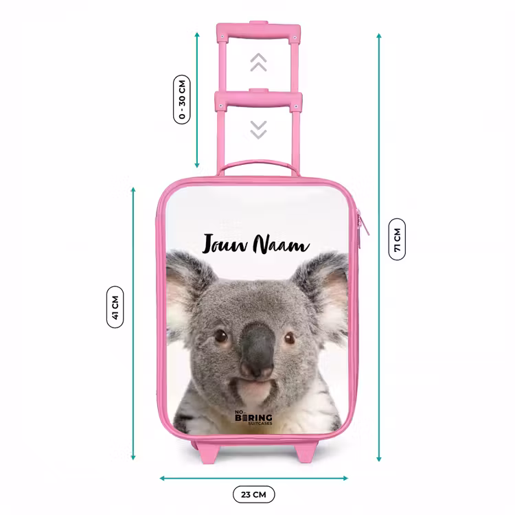 Schattige Koala Beer Kinderkoffer - Roze klein -productfoto_formaten