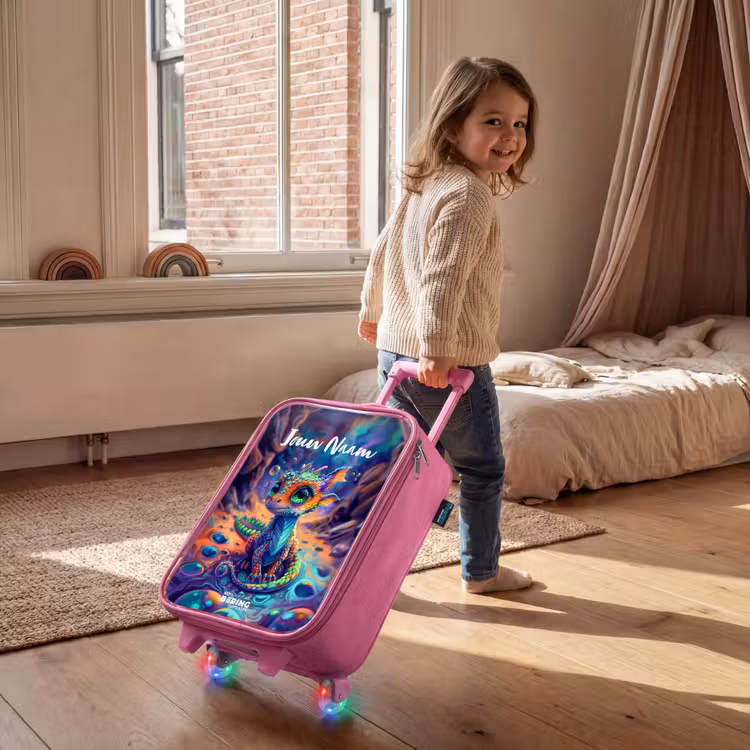 Sierlijke saffierdraak Kinderkoffer - Roze klein -sfeer1