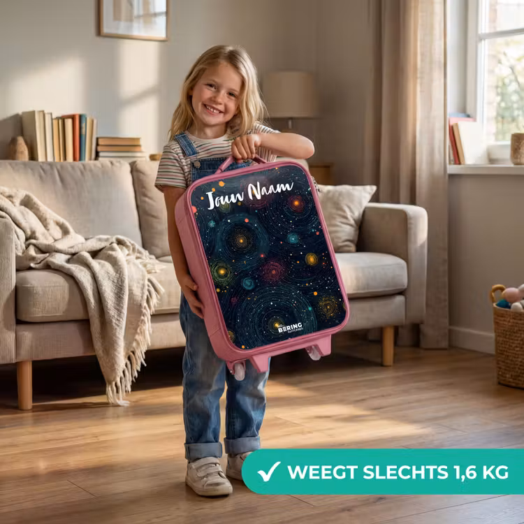 Sterren - Planeten - Kleurrijk Kinderkoffer - Roze klein -sfeer2_NL