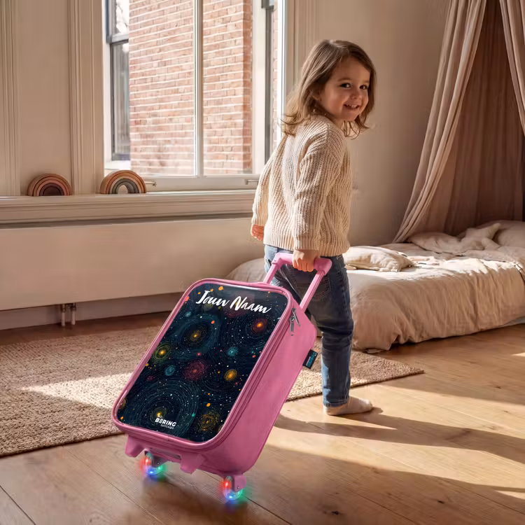 Sterren - Planeten - Kleurrijk Kinderkoffer - Roze klein -sfeer1