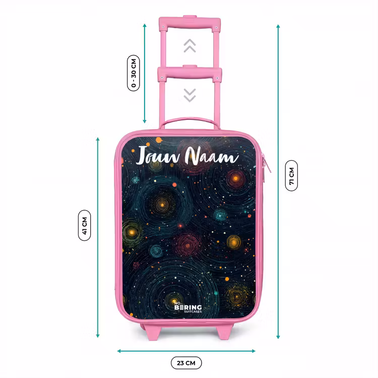 Sterren - Planeten - Kleurrijk Kinderkoffer - Roze klein -productfoto_formaten