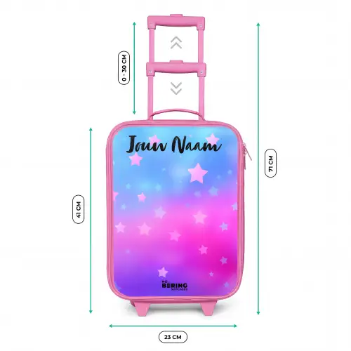 Sterren - Roze - Blauw Kinderkoffer - Roze klein -productfoto_formaten