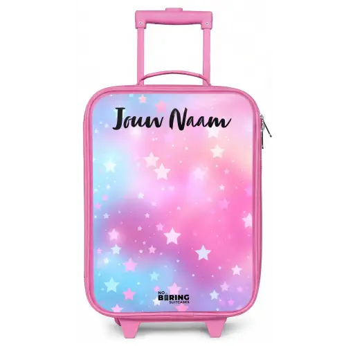 Sterren - Roze - Blauw Kinderkoffer - Roze klein -zz3dotto