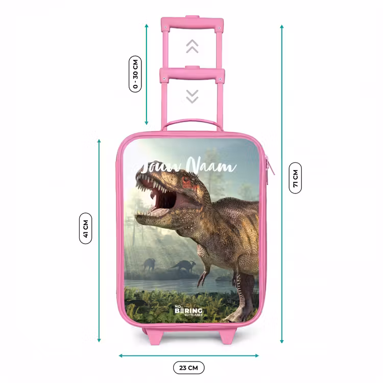 Thijs Tyrannosaurus Kinderkoffer - Roze klein -productfoto_formaten