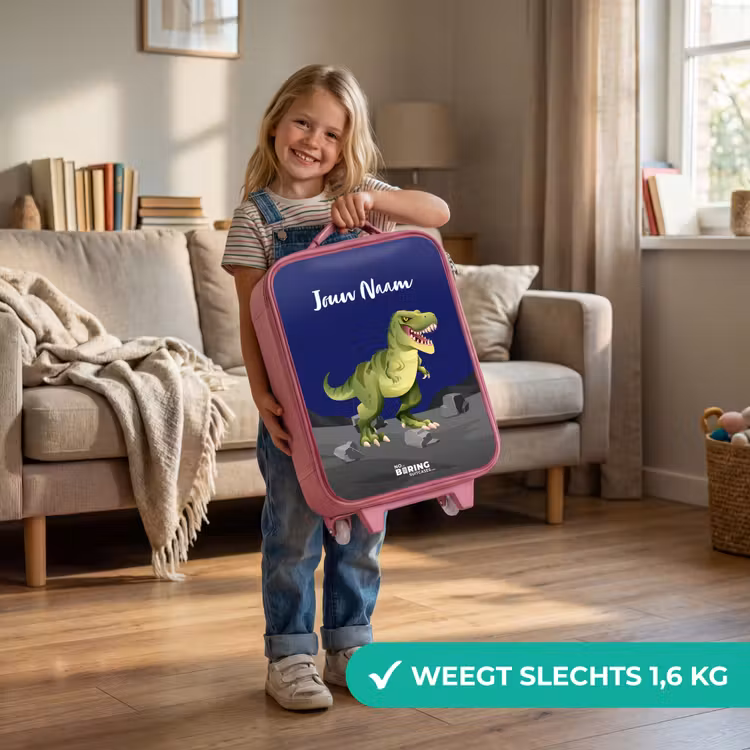 Tjibbe T-Rex Kinderkoffer - Roze klein -sfeer2_NL