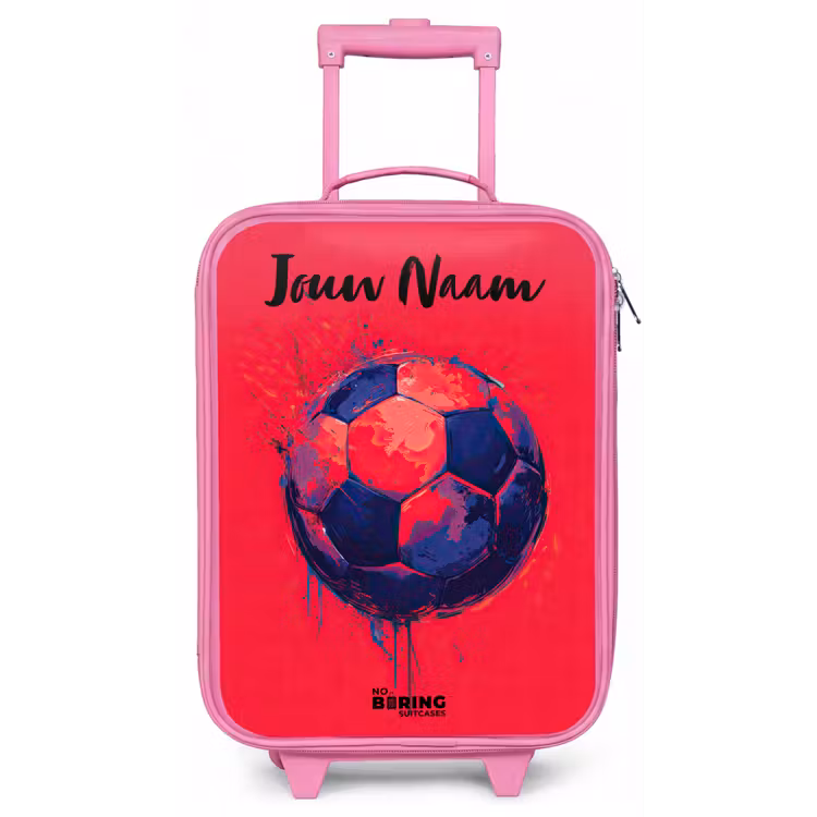 Voetbalvibes - Verf - Blauw - Rood Kinderkoffer - Roze klein -zz3dotto