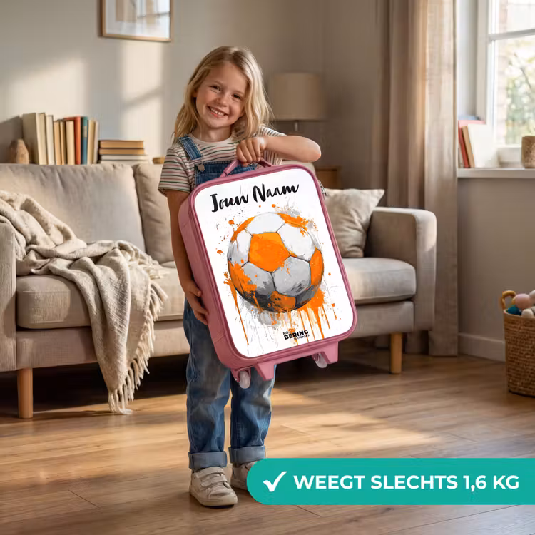 Voetbalvibes - Verf - Oranje Kinderkoffer - Roze klein -sfeer2_NL