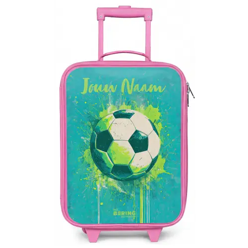 Voetbalvibes - Verfspatten - Groen - Blauw Kinderkoffer - Roze klein -zz3dotto