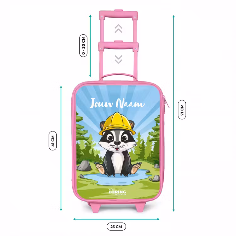 Wally werkbeer Kinderkoffer - Roze klein -productfoto_formaten