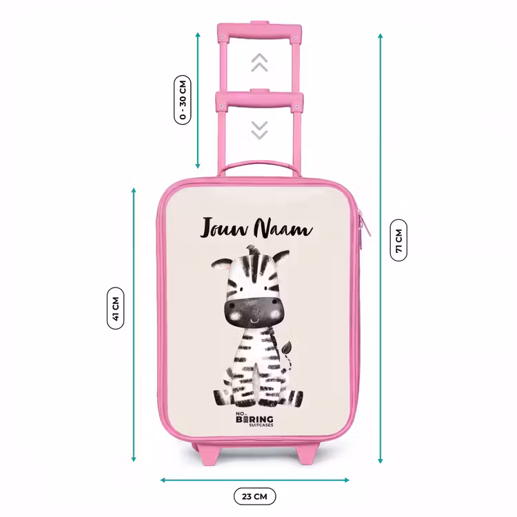 Zoë Zebra Kinderkoffer - Roze klein -productfoto_formaten