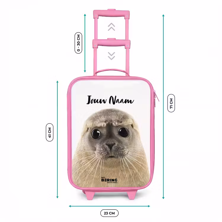 Zyon Zeehond Kinderkoffer - Roze klein -productfoto_formaten
