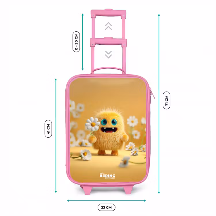 Monster - Wezen - Bloem - Geel Kinderkoffer - Roze klein -productfoto_formaten