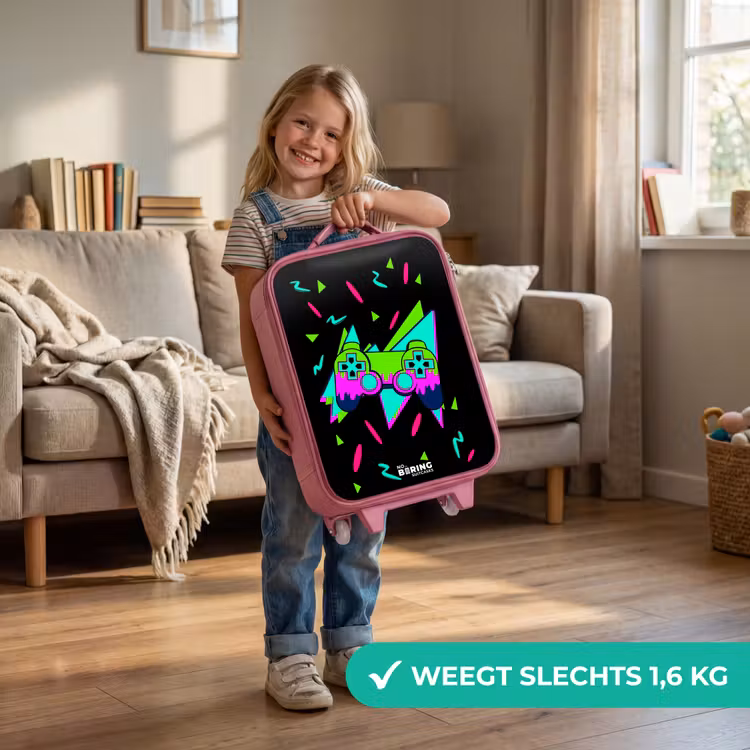 Neon controller op zwart Kinderkoffer - Roze klein -sfeer2_NL