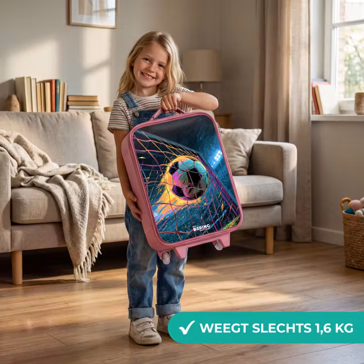 Neon - Net - Voetbal - Kleurrijk Kinderkoffer - Roze klein -sfeer2_NL