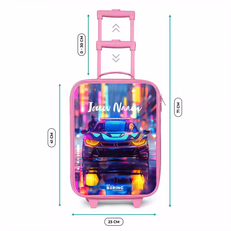 Neon nightcar Kinderkoffer - Roze klein -productfoto_formaten