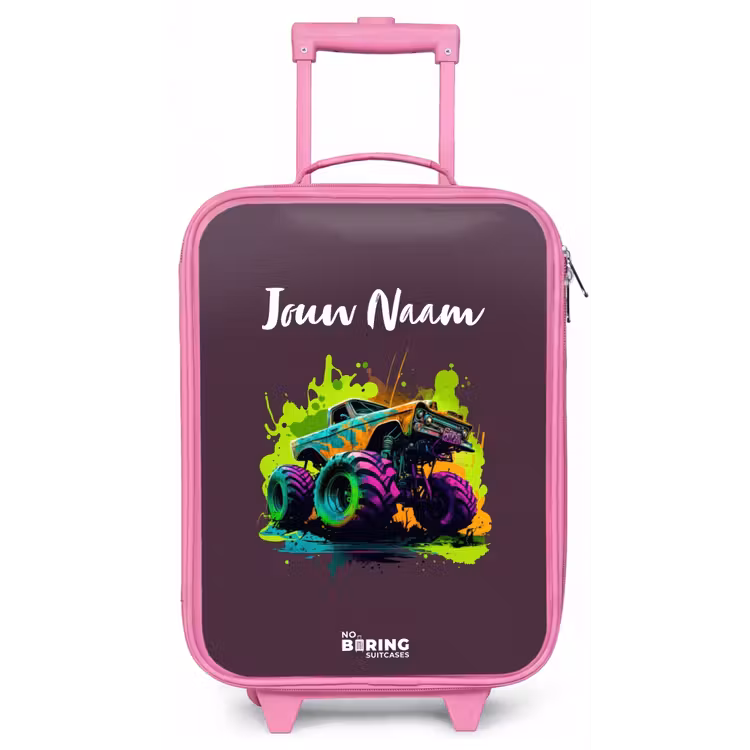 Neon Wheels Kinderkoffer - Roze klein -zz3dotto