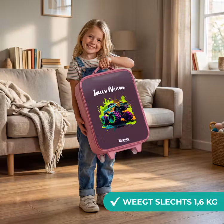 Neon Wheels Kinderkoffer - Roze klein -sfeer2_NL