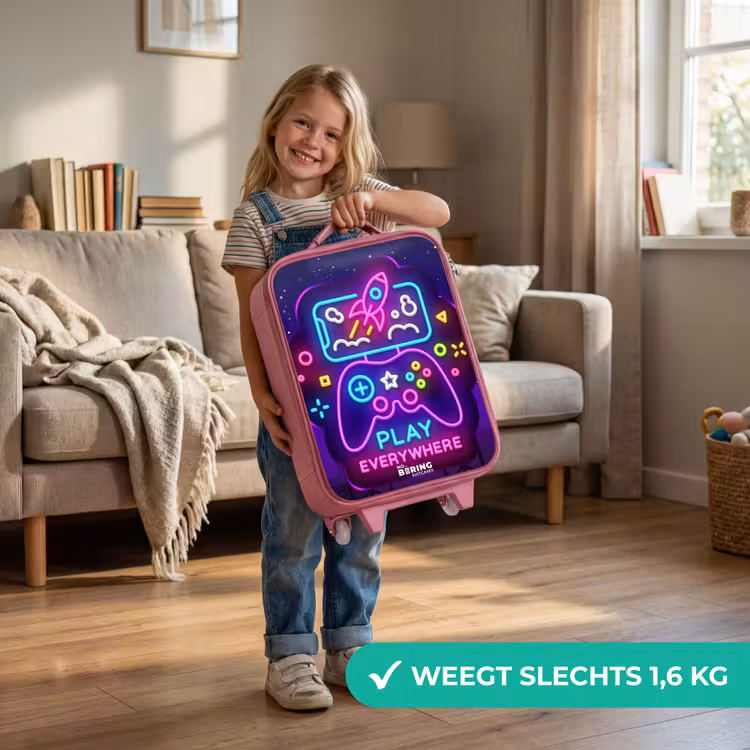 Neonbord met controller Kinderkoffer - Roze klein -sfeer2_NL