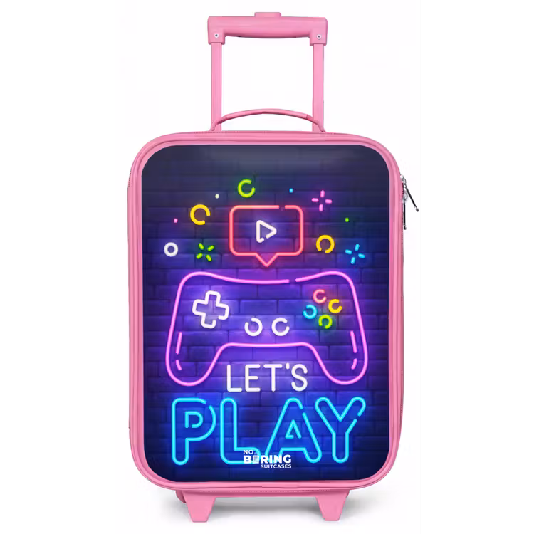 Neoncontroller tegen een bakstenen muur Kinderkoffer - Roze klein -zz3dotto
