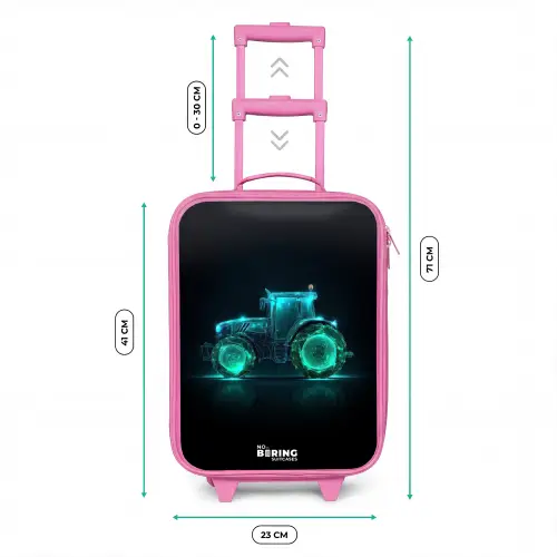 Neontractor op zwarte ondergrond Kinderkoffer - Roze klein -productfoto_formaten