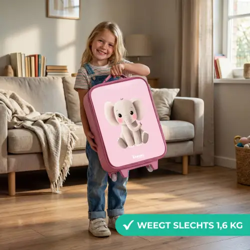 Olifant - Baby - Blosjes - Illustratie Kinderkoffer - Roze klein -sfeer2_NL