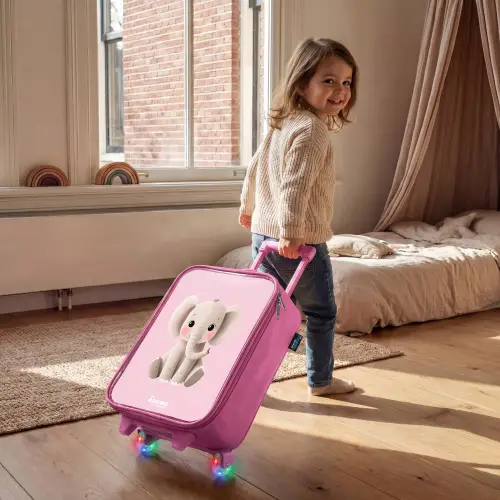 Olifant - Baby - Blosjes - Illustratie Kinderkoffer - Roze klein -sfeer1