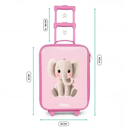 Olifant - Baby - Blosjes - Illustratie Kinderkoffer - Roze klein -productfoto_formaten