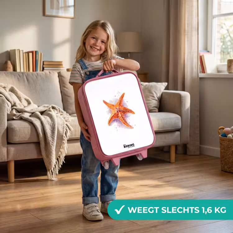 Oranje Zeester Illustratie Kinderkoffer - Roze klein -sfeer2_NL