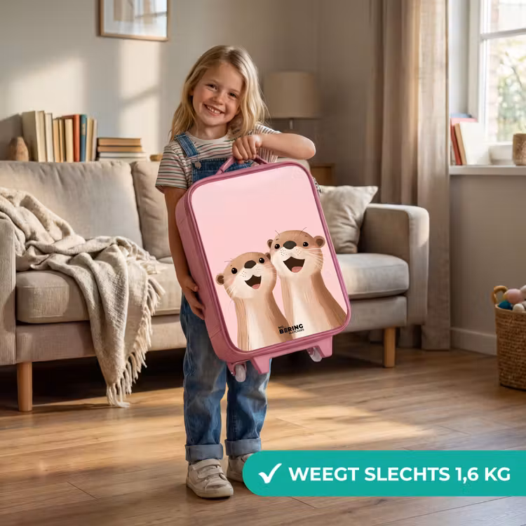 Otters - Lachen - Roze - Illustratie Kinderkoffer - Roze klein -sfeer2_NL