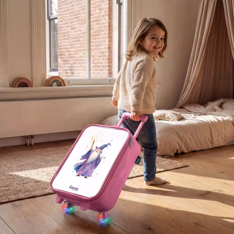 Oude tovenaar met staf Kinderkoffer - Roze klein -sfeer1