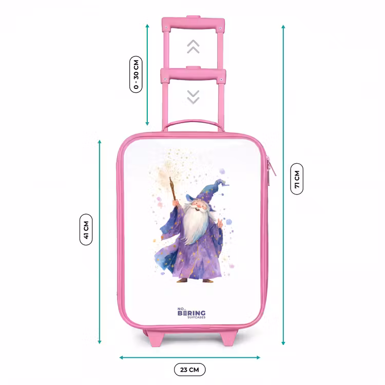 Oude tovenaar met staf Kinderkoffer - Roze klein -productfoto_formaten