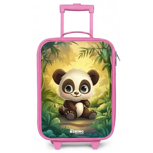 Panda - Bamboebos - Groen Kinderkoffer - Roze klein -zz3dotto