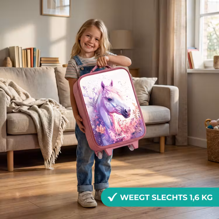 Parelachtige Pony Kinderkoffer - Roze klein -sfeer2_NL