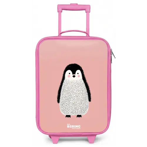 Pinguïn - Stippen - Roze - Minimalistisch Kinderkoffer - Roze klein -zz3dotto