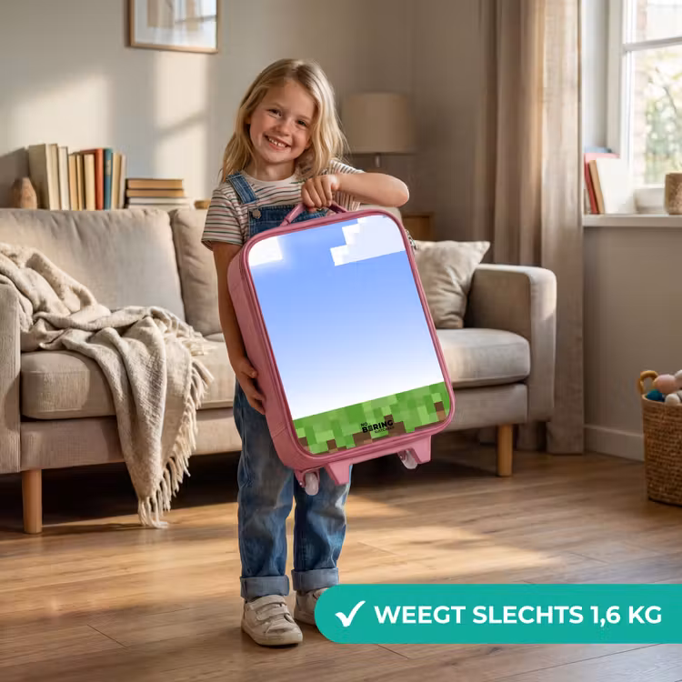 Pixel wereld Kinderkoffer - Roze klein -sfeer2_NL