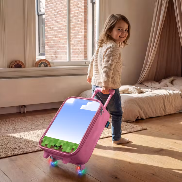Pixel wereld Kinderkoffer - Roze klein -sfeer1