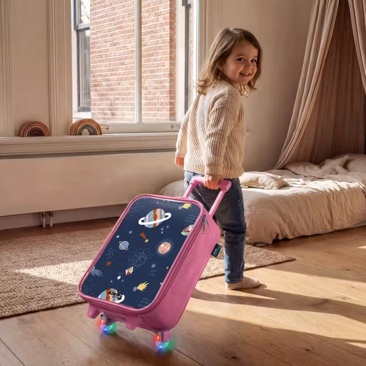 Planeten in de hemel Kinderkoffer - Roze klein -sfeer1