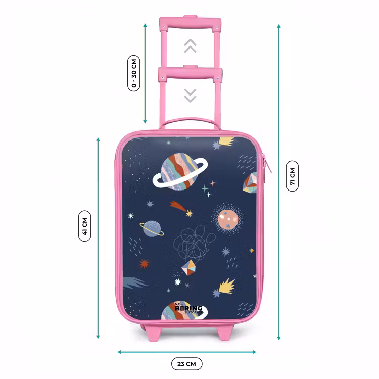 Planeten in de hemel Kinderkoffer - Roze klein -productfoto_formaten